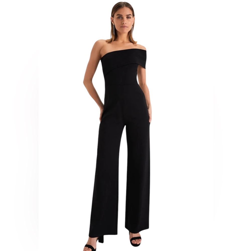 Lulus Transcend Time Black Off-Shoulder Jumpsuit XS/S